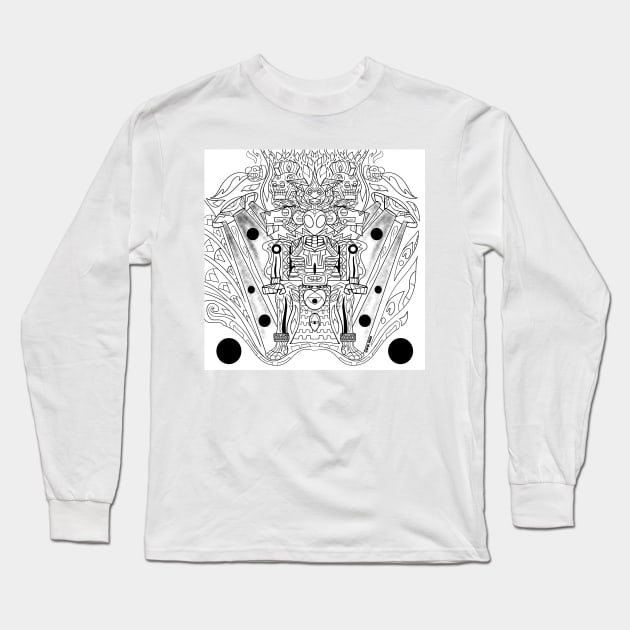 white king of totonac underworld ecopop Long Sleeve T-Shirt by jorge_lebeau